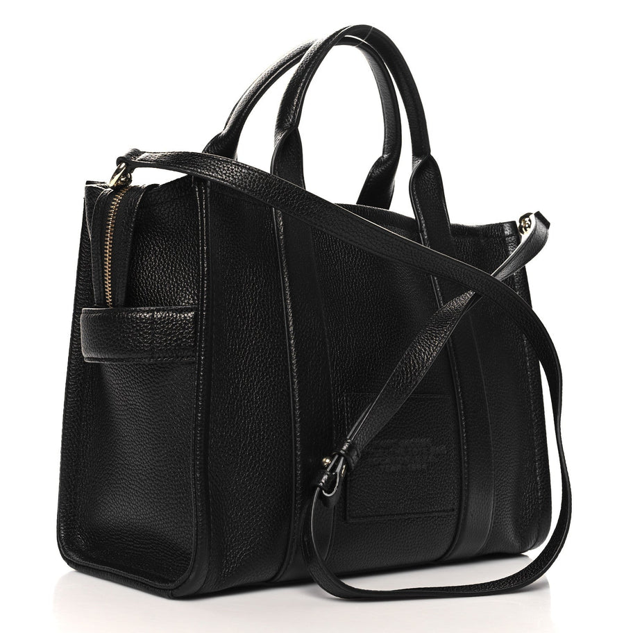 Marc Jacobs Grained Calfskin Medium The Tote Bag Black Image 3