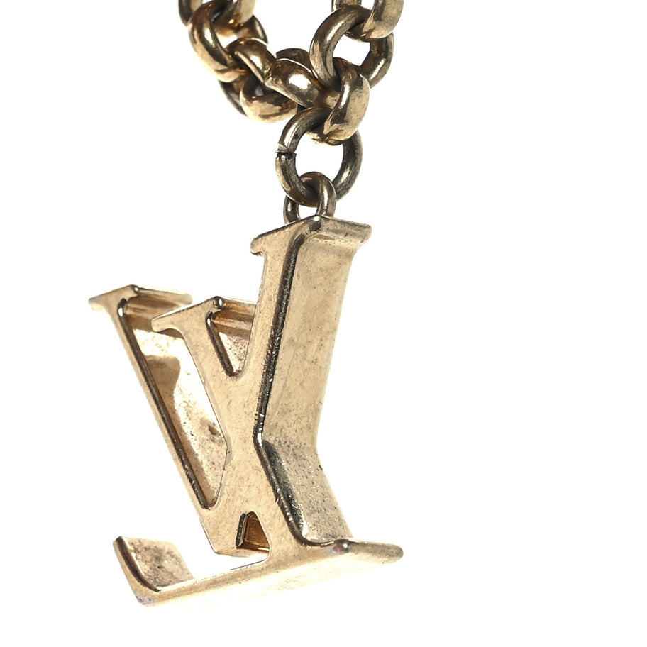 Louis Vuitton Brass Enamel Fleur De Monogram Bag Charm Chain Gold Image 4