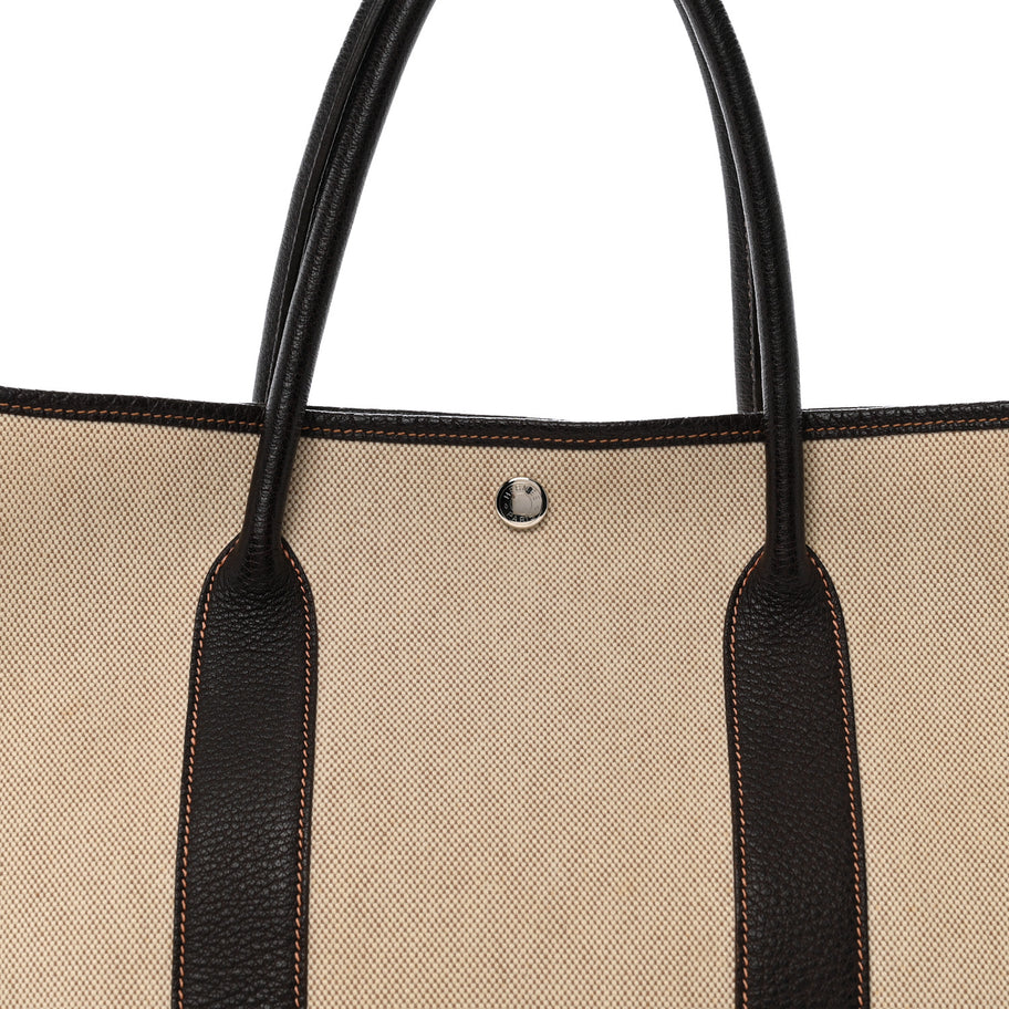 Hermes Buffle Skipper Toile Garden Party 36 MM Tote Marron Fonce Image 7