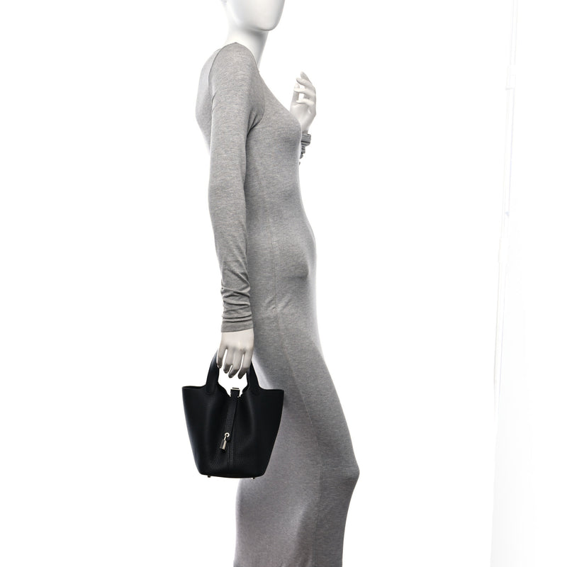  Hermes Taurillon Clemence Picotin Lock 18 PM Black