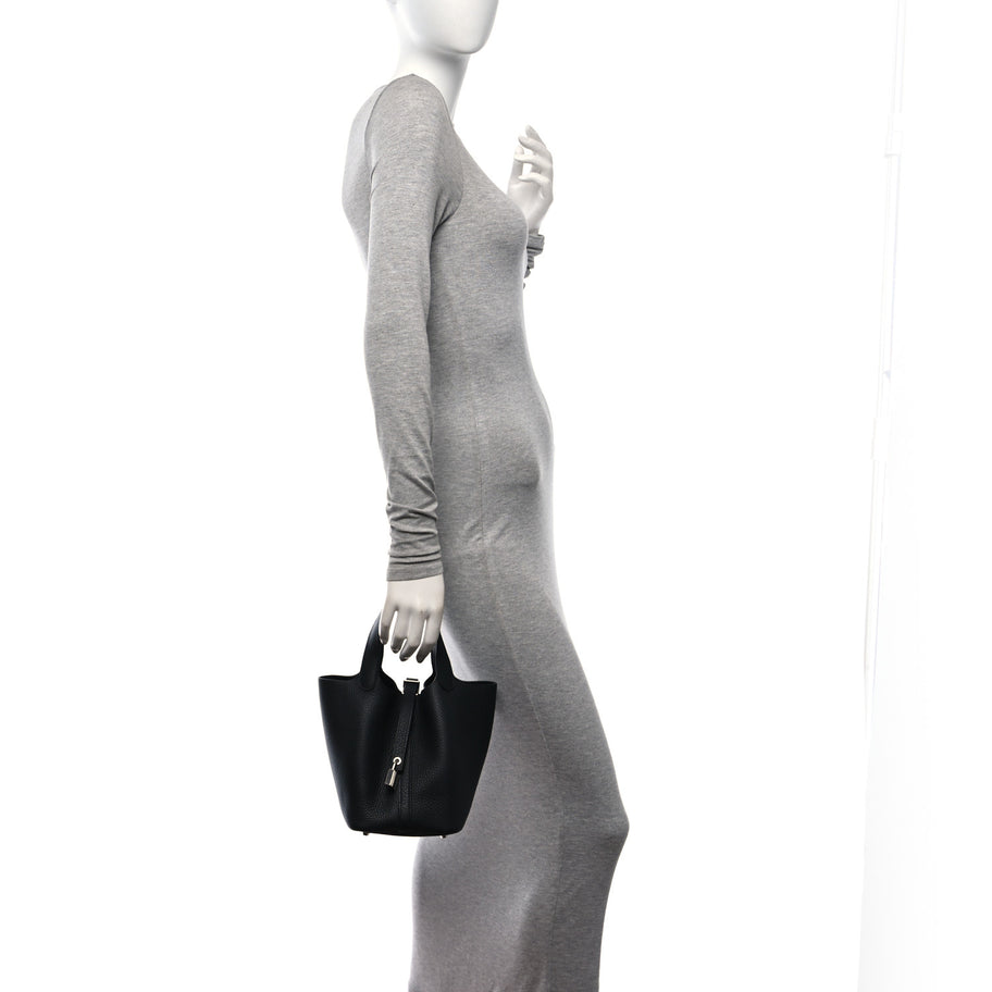 Hermes Taurillon Clemence Picotin Lock 18 PM Black Image 2