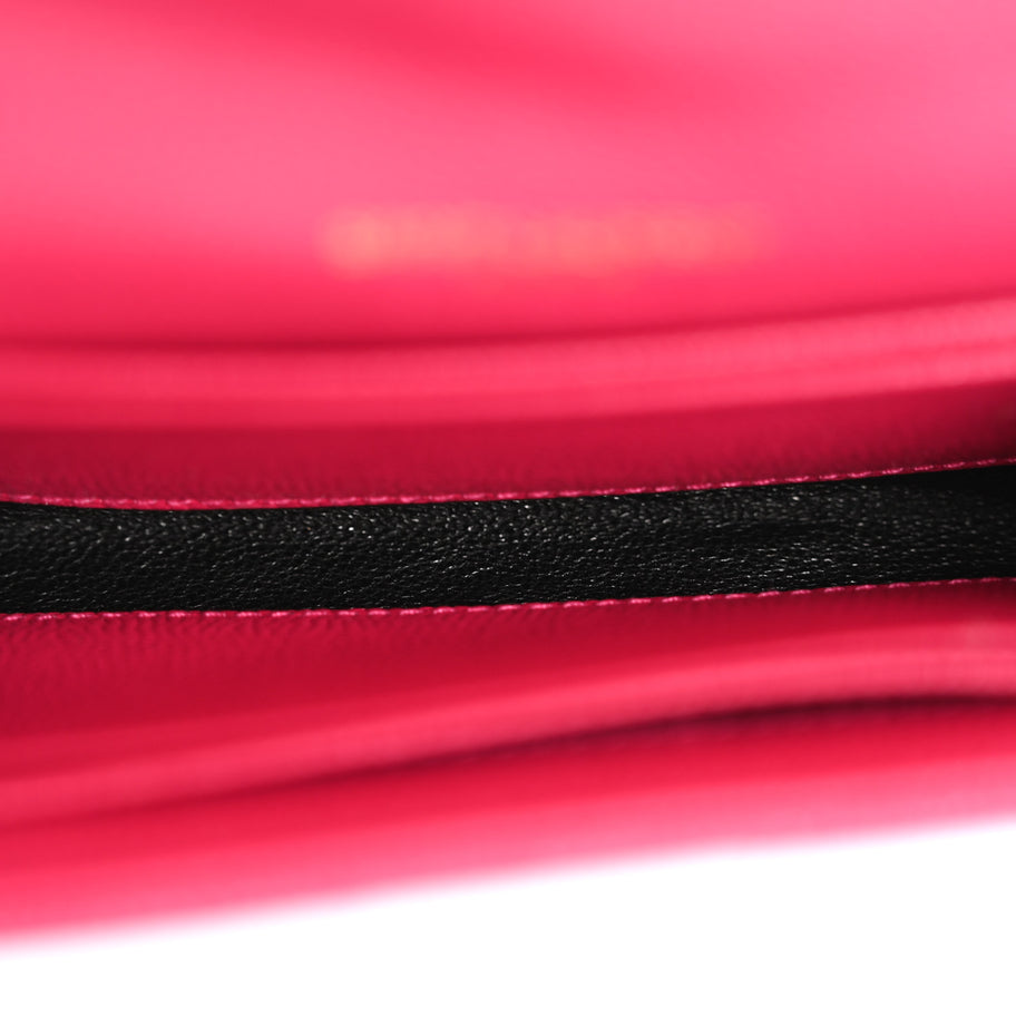 Saint Laurent Grain De Poudre Matelasse Chevron Small Monogram Envelope Wallet Bubblegum Image 6