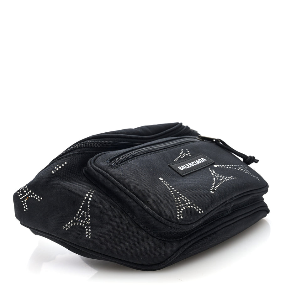 Balenciaga Nylon Eiffel Strassed Beltpack Black Image 4