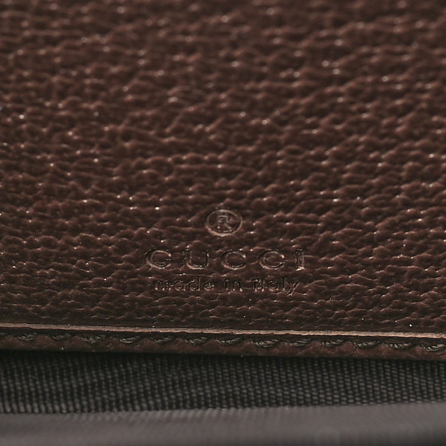 Gucci Monogram Jumbo GG Textured Dollar Calfskin Diana Zip Around Continental Wallet Camel Ebony New Acero Image 6