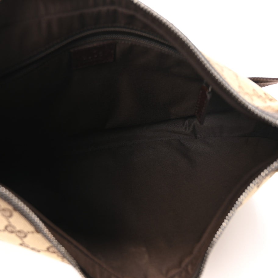 Gucci Monogram Medium Half Moon Hobo Dark Brown Image 5