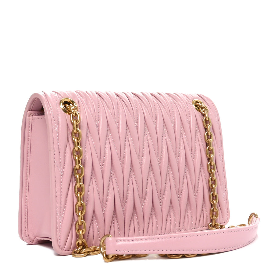 Miu Miu Nappa Matelasse Mini Chain Bag Alabastro Image 3