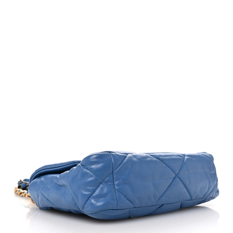 Chanel Lambskin Quilted Medium 19 Flap Blue Image 4