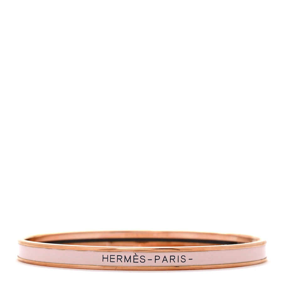 Hermes Enamel Extra Narrow Uni Bracelet 65 Rose Candeur Image 1
