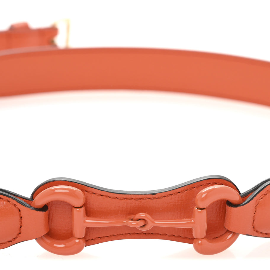 Gucci Efesto Leather Womens Horsebit 15/23mm Belt 85 34 Orange Image 6