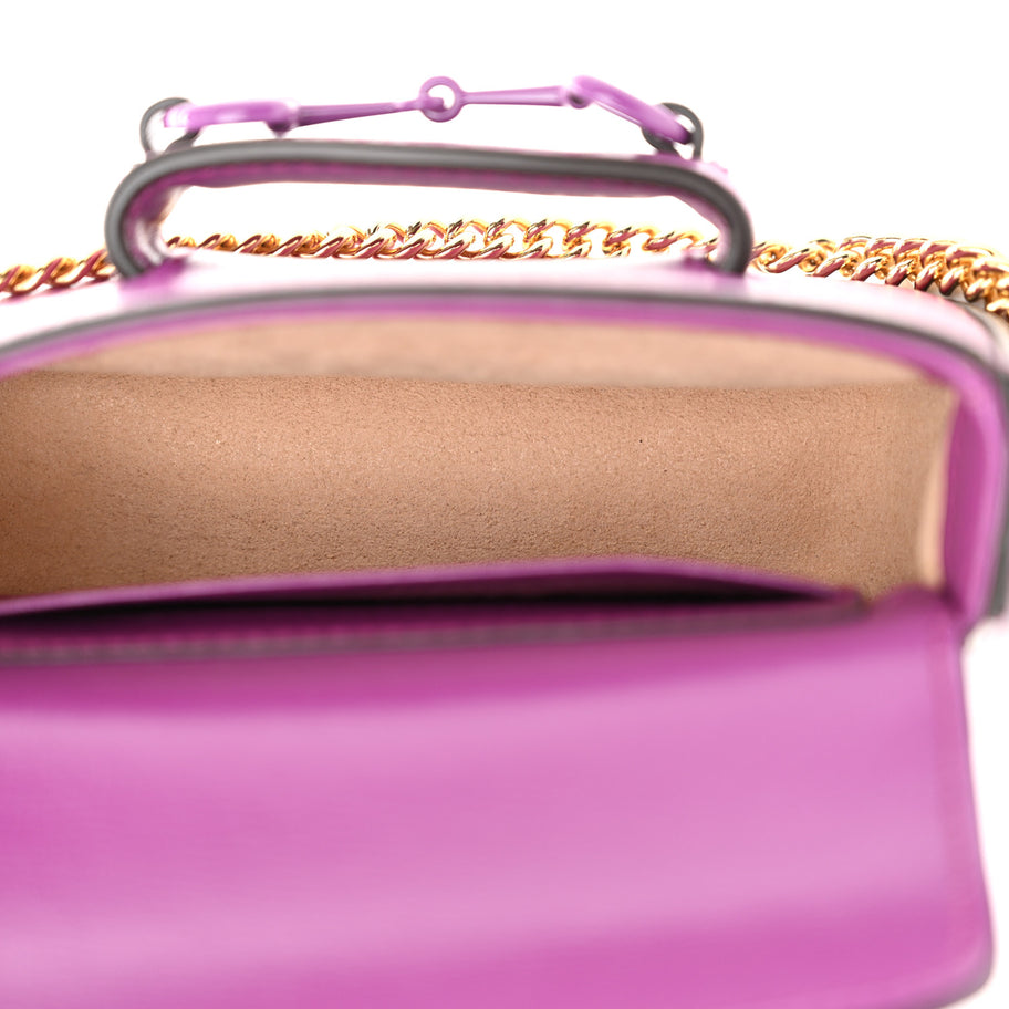 Gucci Azalea Calfskin Web Monochrome Horsebit 1955 Wallet On Strap Purple Image 5