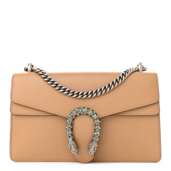  Gucci Dollar Calfskin Crystal Small Dionysus Shoulder Bag Natural Tan Black Diamond