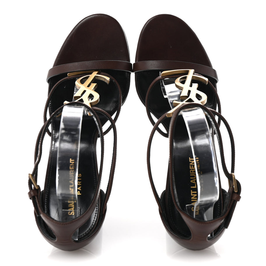 Saint Laurent Calfskin Cassandra 105 Wedges 40 Moro Image 2