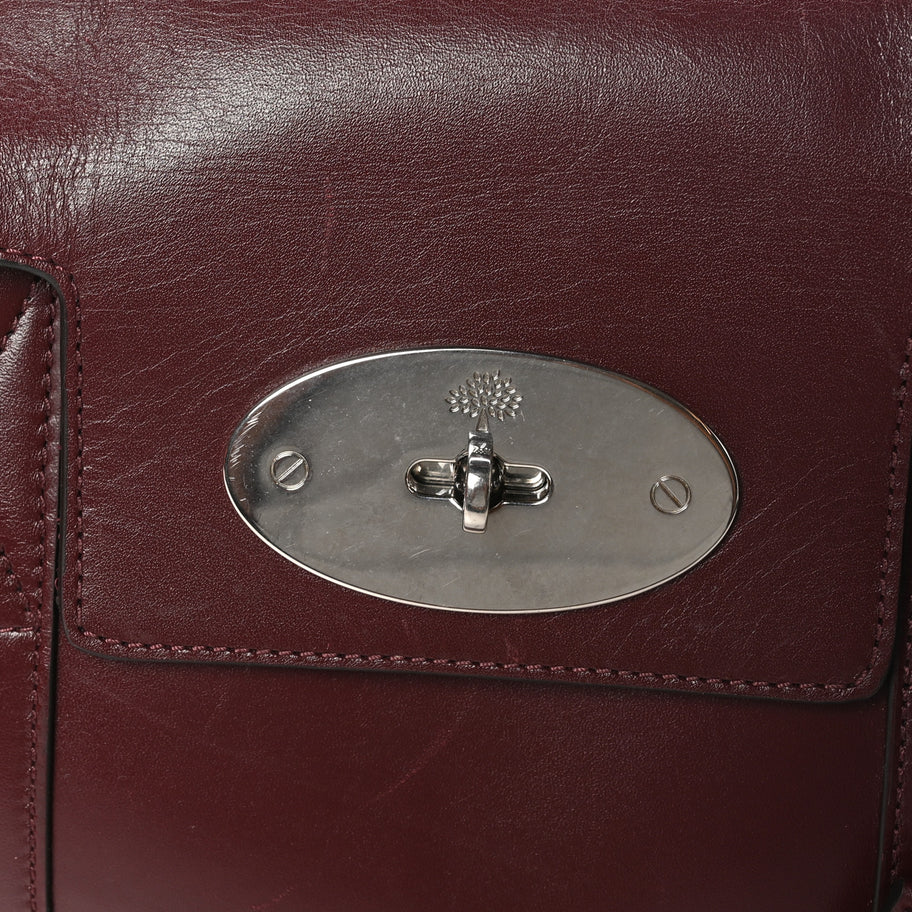 Mulberry Shiny Smooth Calfskin East West Bayswater Black Cherry Image 7
