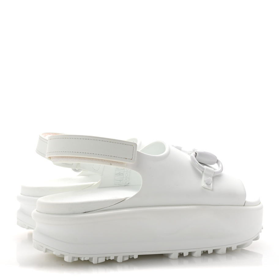 Gucci Soft Rubber Horsebit Touch Womens Strapped Sandals 37 Great White Image 5