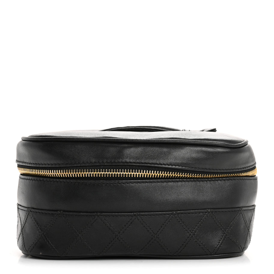 Chanel Lambskin Vanity Cosmetic Case Black Image 1