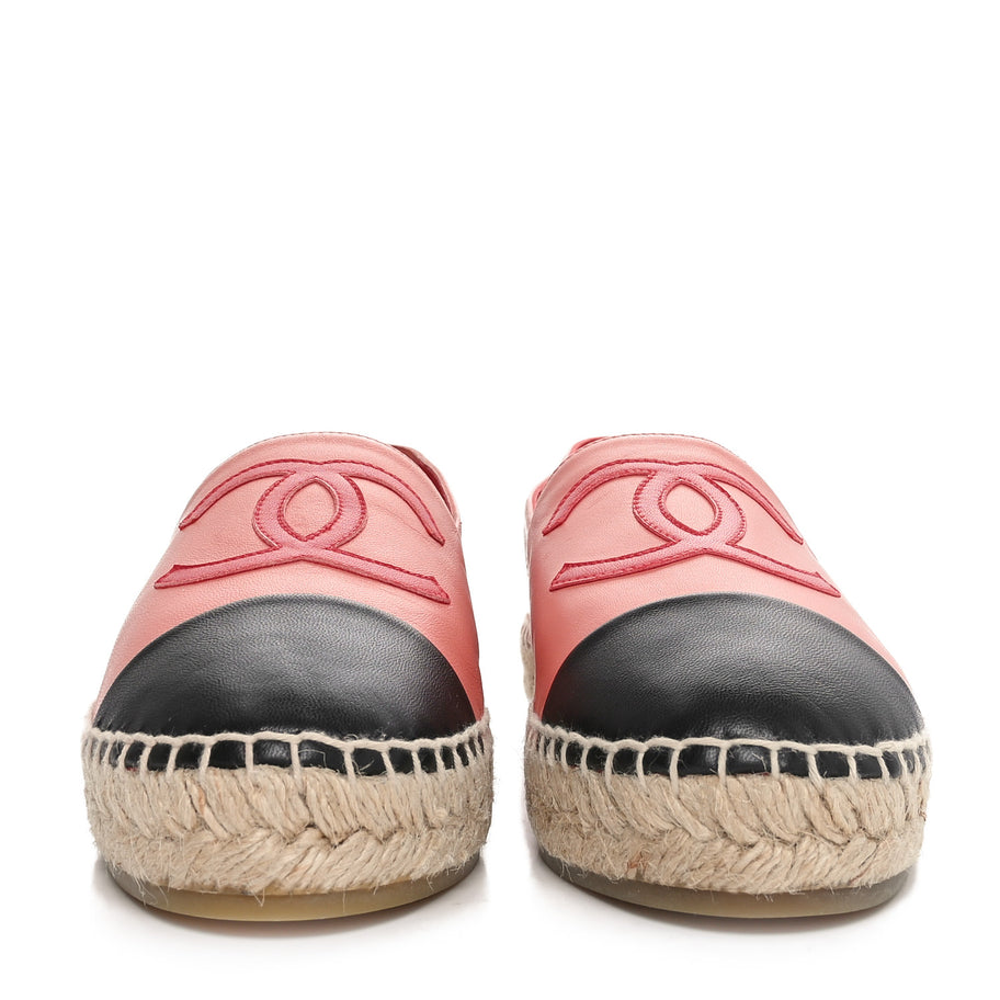 Chanel Lambskin CC Espadrilles 39 Pink Red Black Image 3