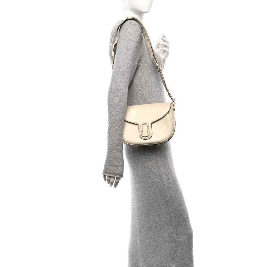 Marc Jacobs Calfskin Large The Covered J Marc Saddle Cloud White Image 2