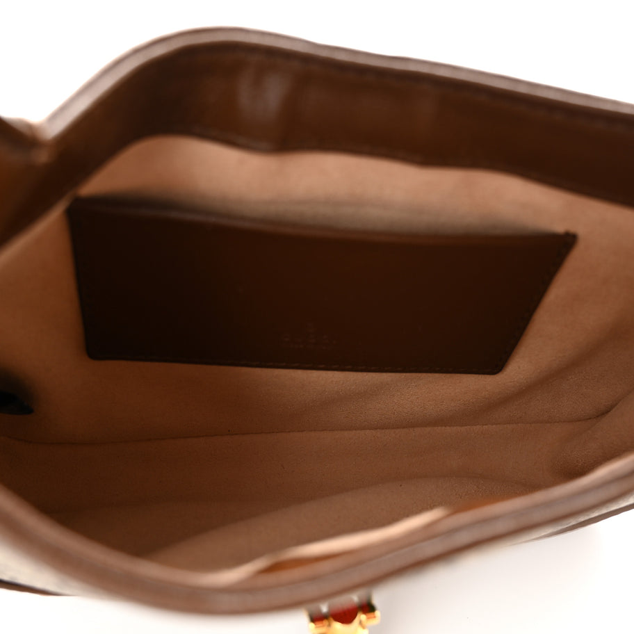 Gucci GG Supreme Monogram Azalea Calfskin Web Mini Jackie 1961 Hobo Beige Ebony Brown Sugar Image 5