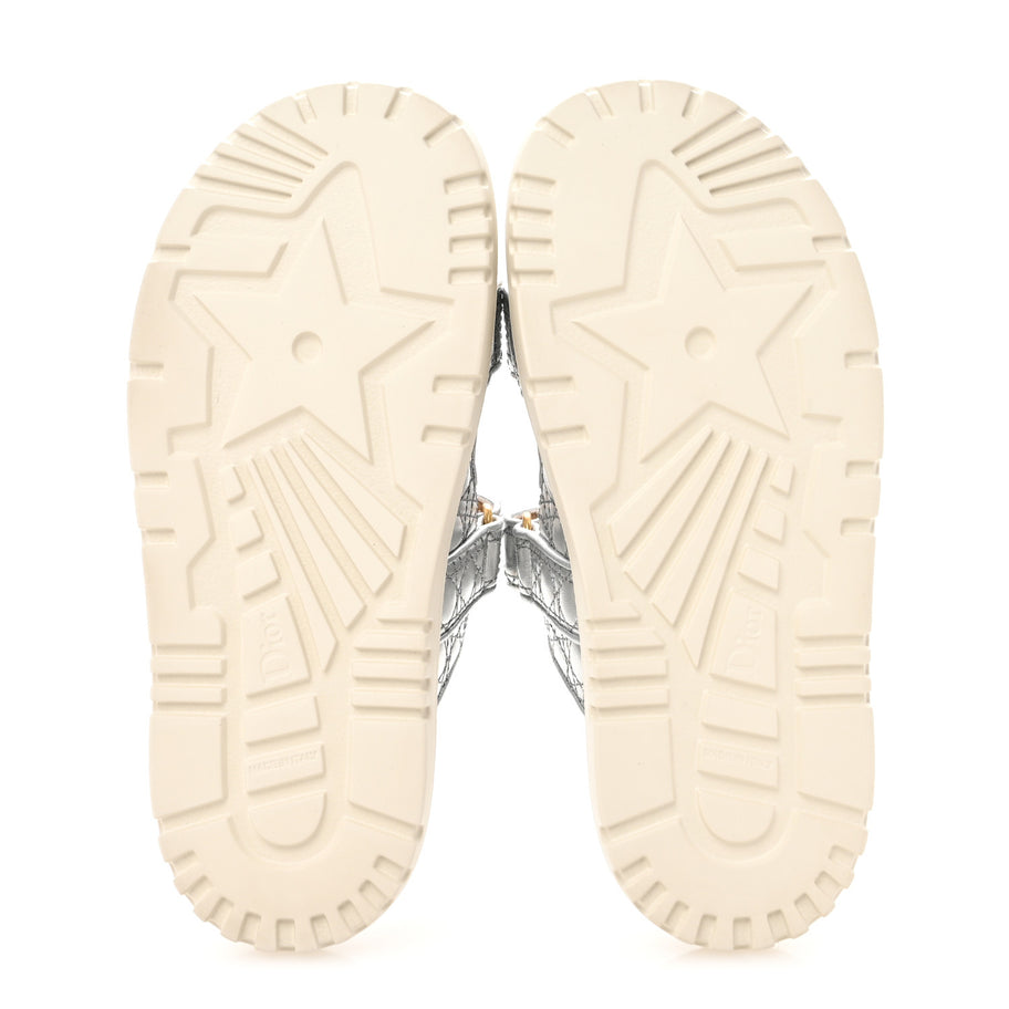Christian Dior Laminated Sheepskin Cannage Dior Or Dioract Slide Sandals 39 Steel Image 6