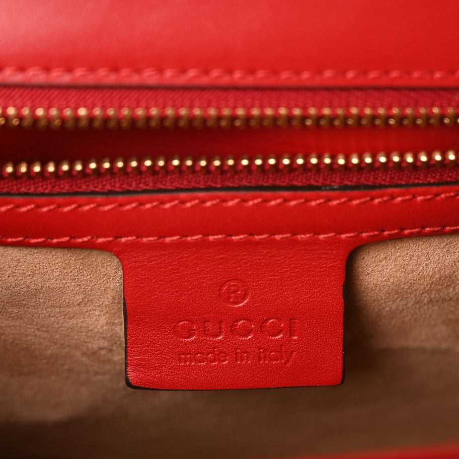 Gucci Calfskin Small Sylvie Shoulder Bag Hibiscus Red Image 6