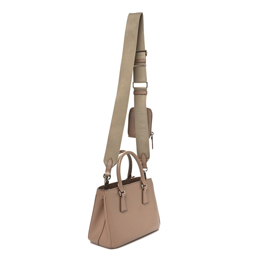 Prada Saffiano Lux Micro Galleria Shoulder Bag Cammeo Image 3