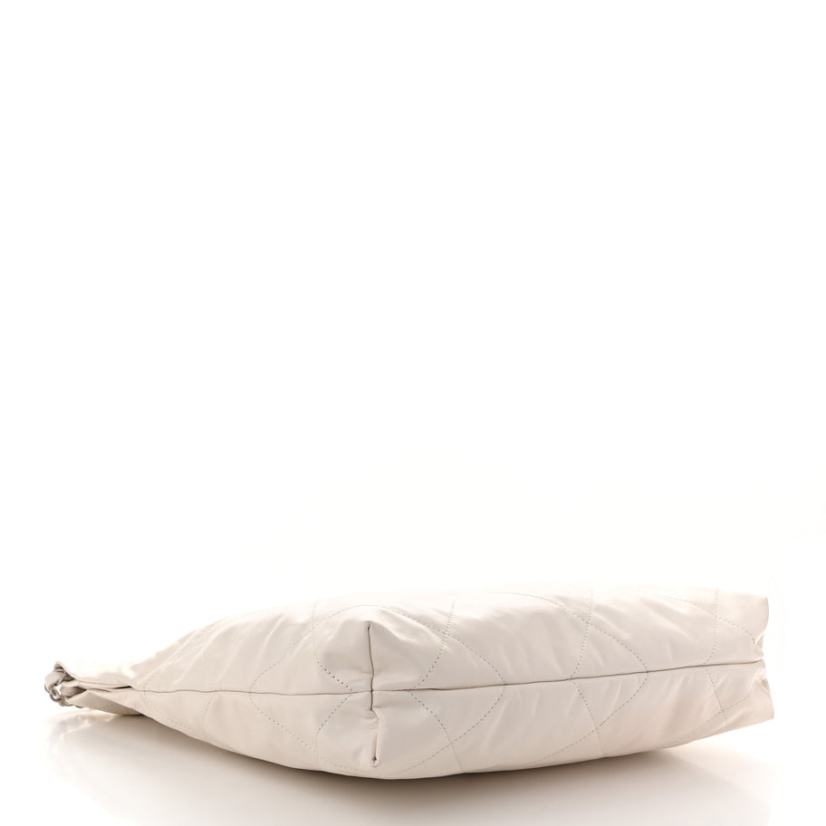 Chanel Shiny Calfskin Quilted Small 22 White Image 5