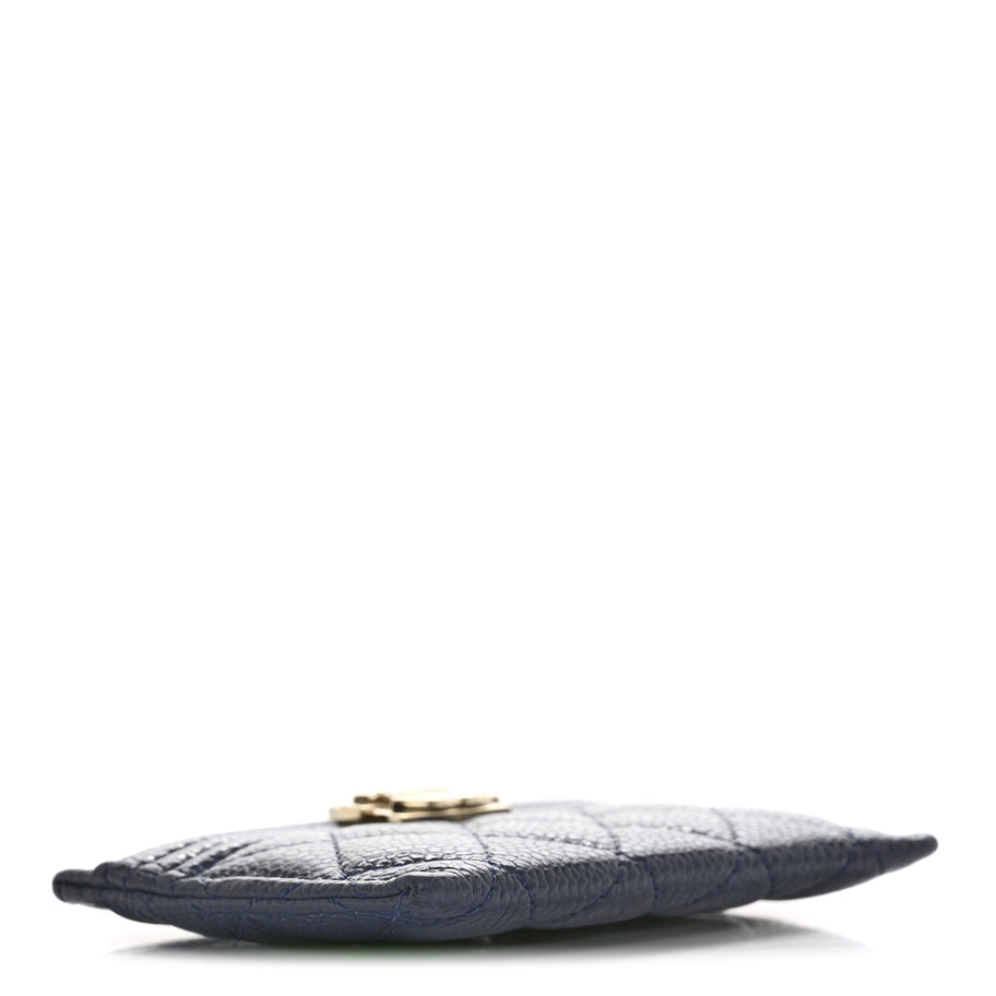 Chanel Caviar Quilted Boy Card Holder Navy Blue Image 4