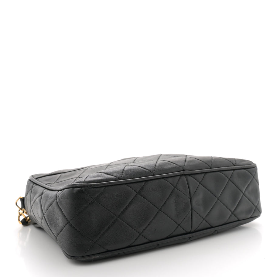 Chanel Lambskin Quilted Tassel Camera Case Black Image 4