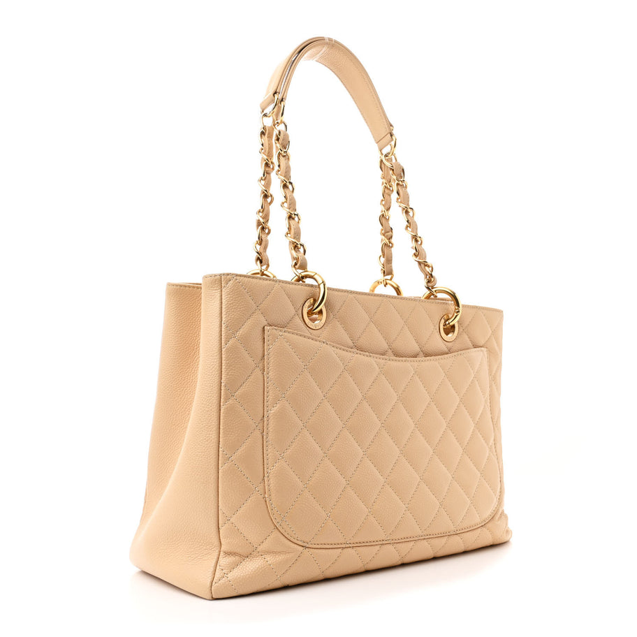 Chanel Caviar Quilted Grand Shopping Tote GST Beige Clair Image 3