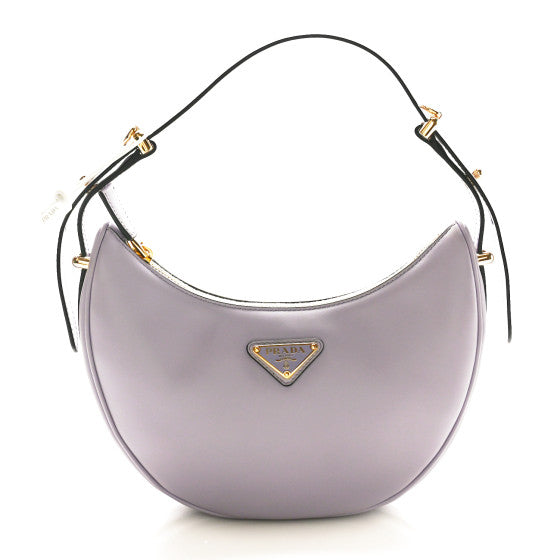 Prada Soft Calfskin Arque Shoulder Bag Glicine Image 1