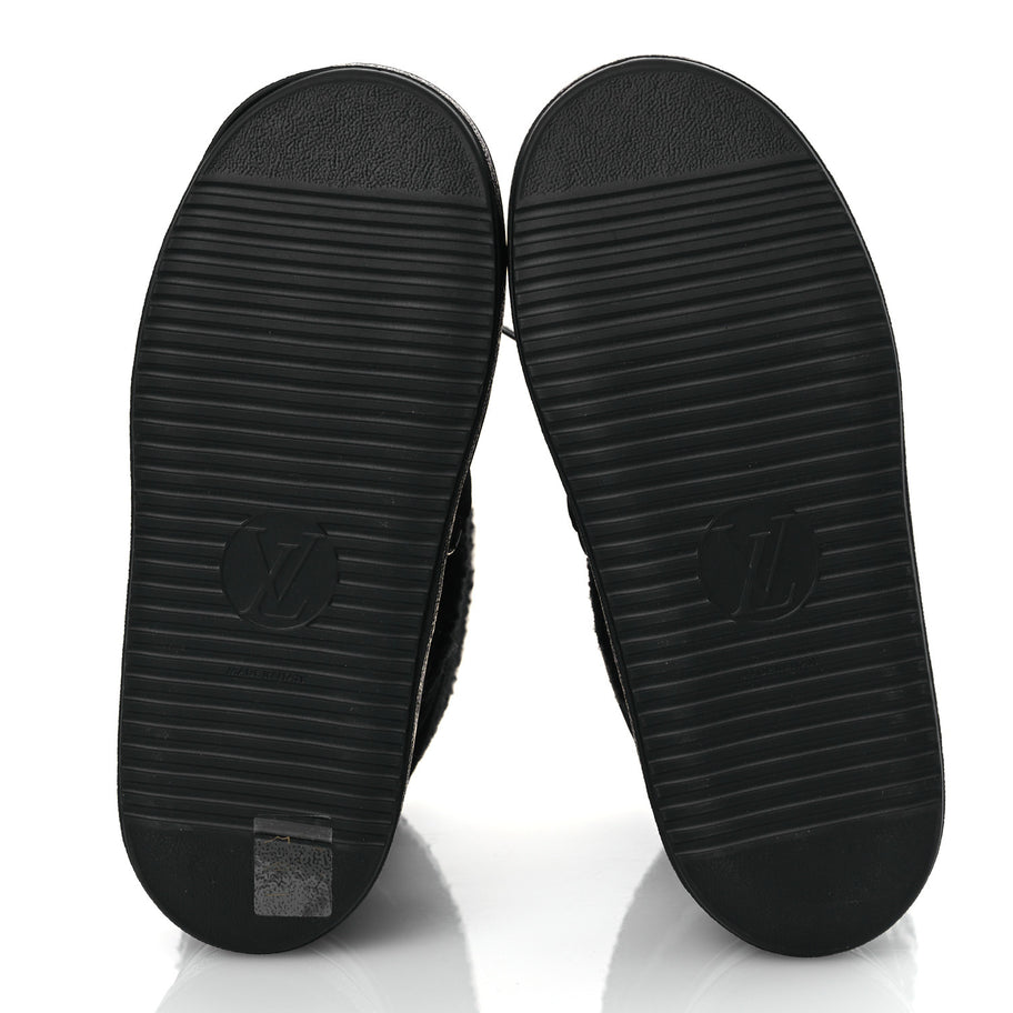 Louis Vuitton Suede Shearling Polar Flat Half Boots Black Image 7