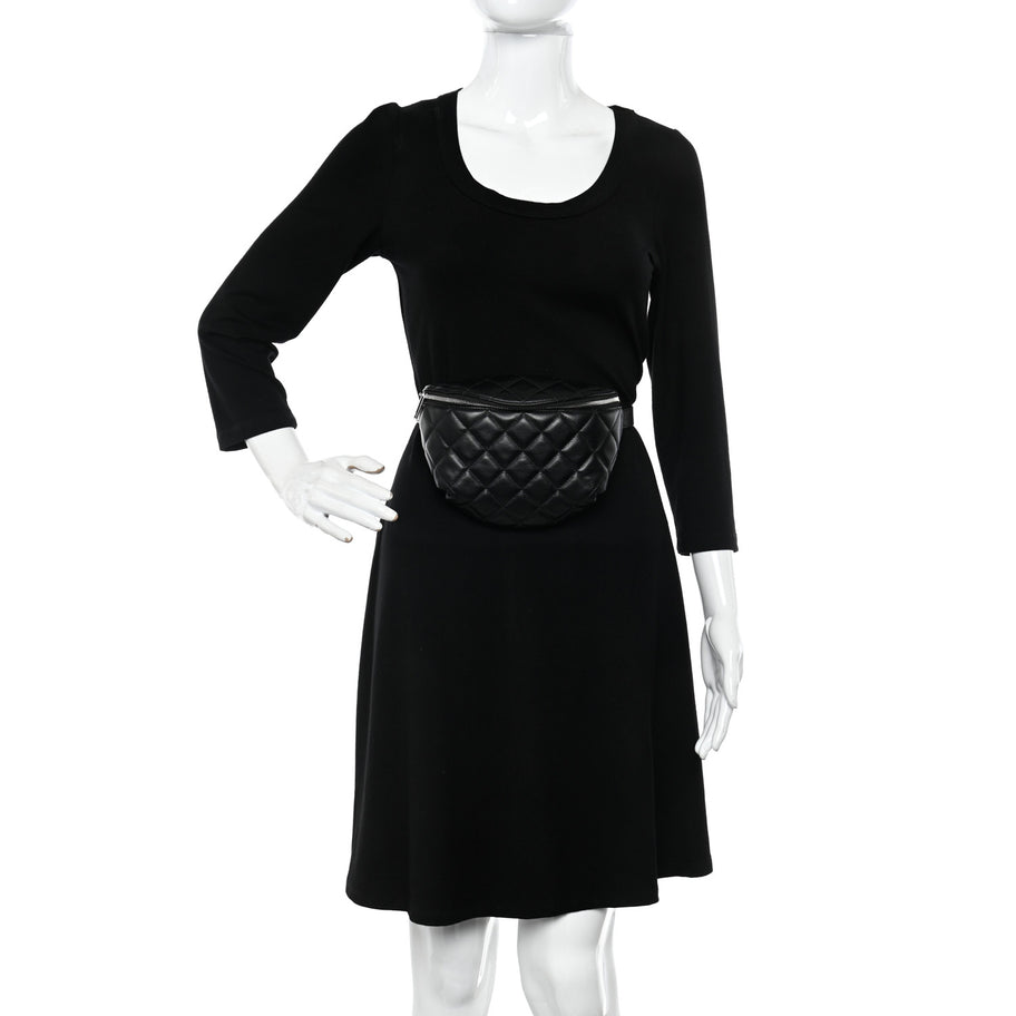 Chanel Calfskin Quilted Waist Belt Bag Black Image 2