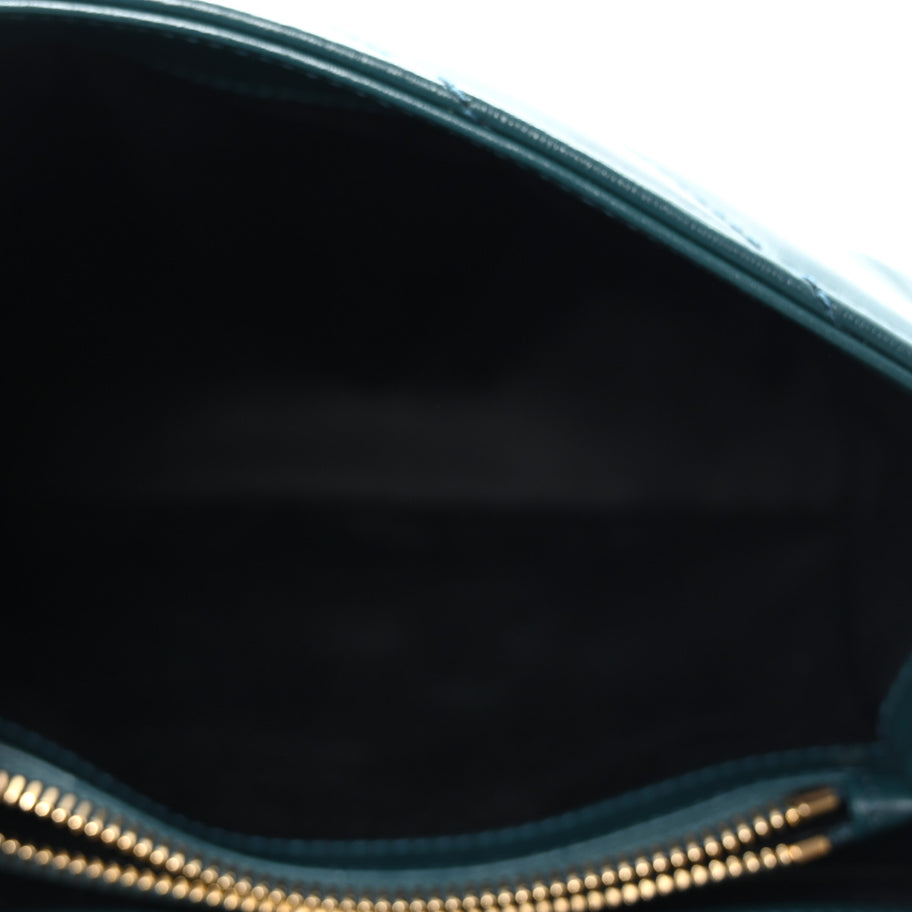 Saint Laurent Calfskin Y Quilted Monogram Small Loulou Chain Satchel Sea Turquoise Image 5