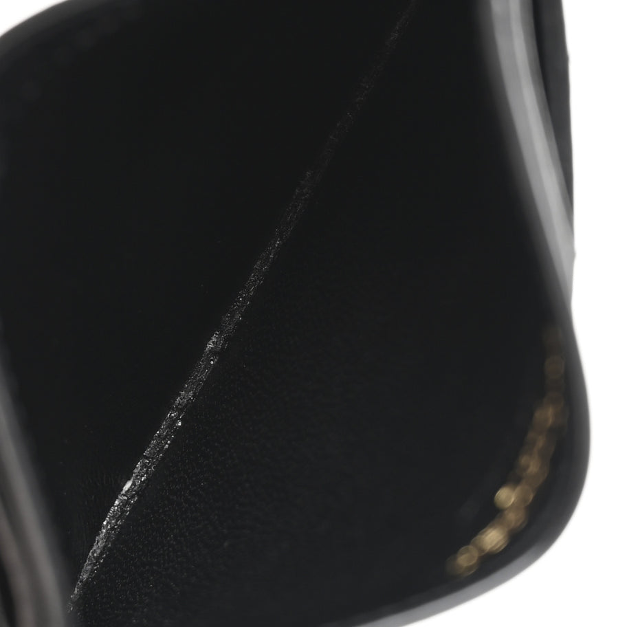 Saint Laurent Lambskin Carre Quilted Cassandre Credit Card Case Black Image 5