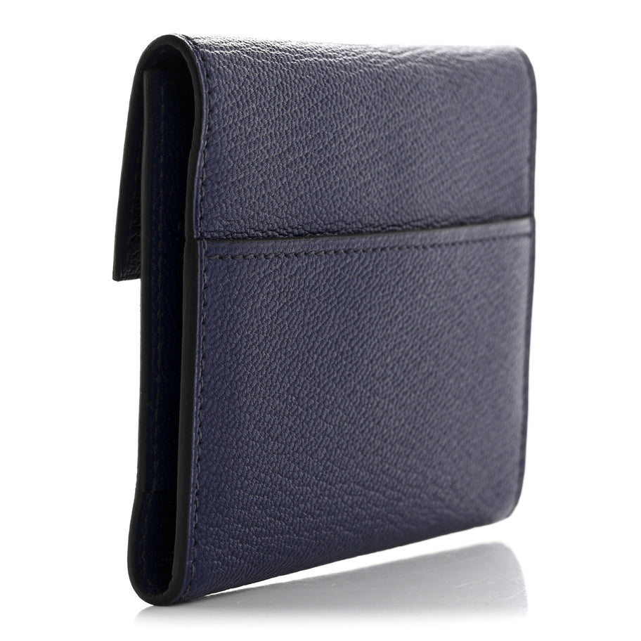 Hermes Chevre Mysore Mini Clic Card Holder Bleu Encre Image 3
