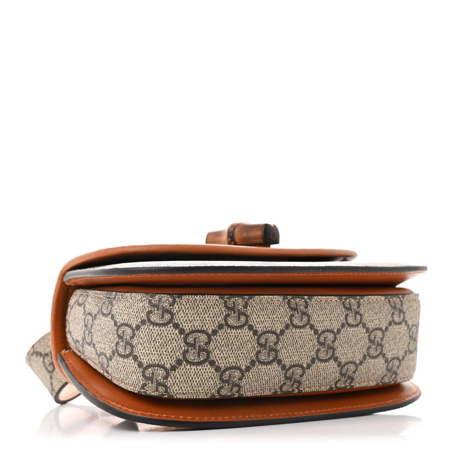 Gucci GG Supreme Monogram Web Bamboo Mini 1947 Belt Bag 85 34  Beige Image 4