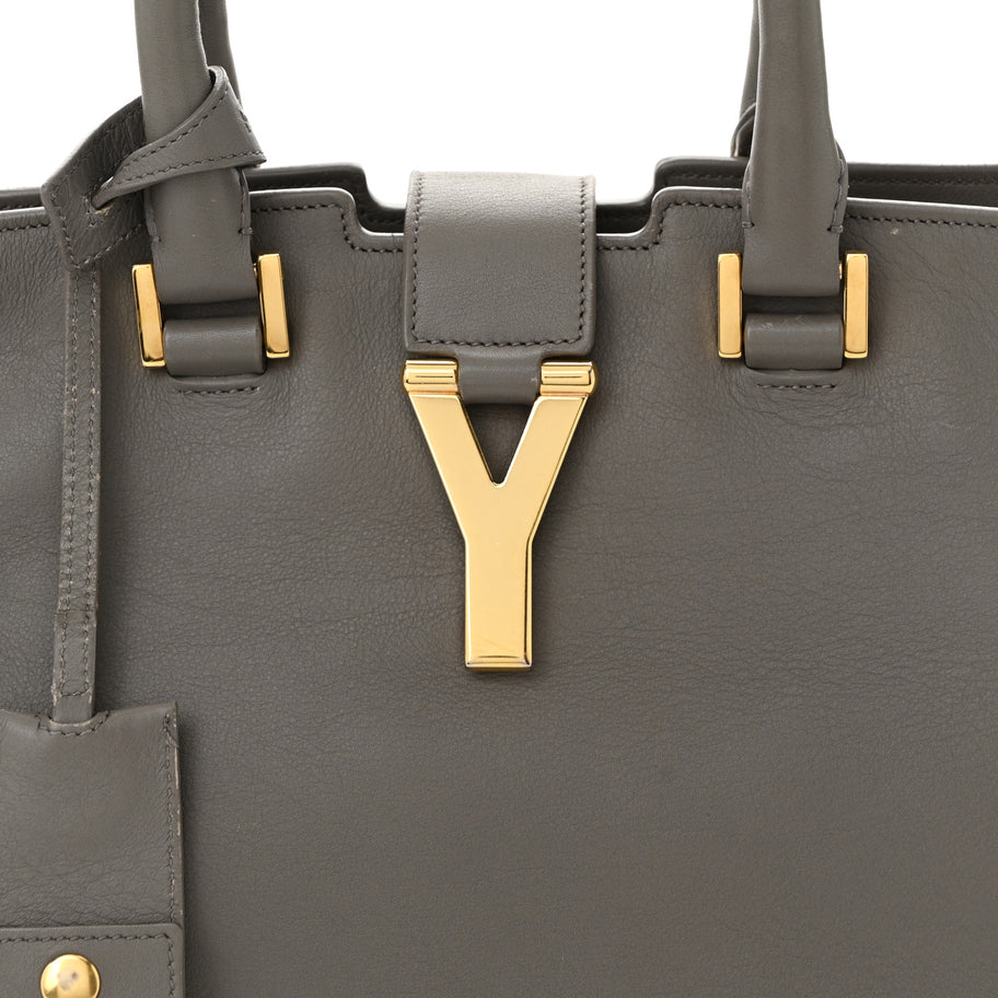 Saint Laurent Calfskin Small Classic Y Cabas Grey Image 7