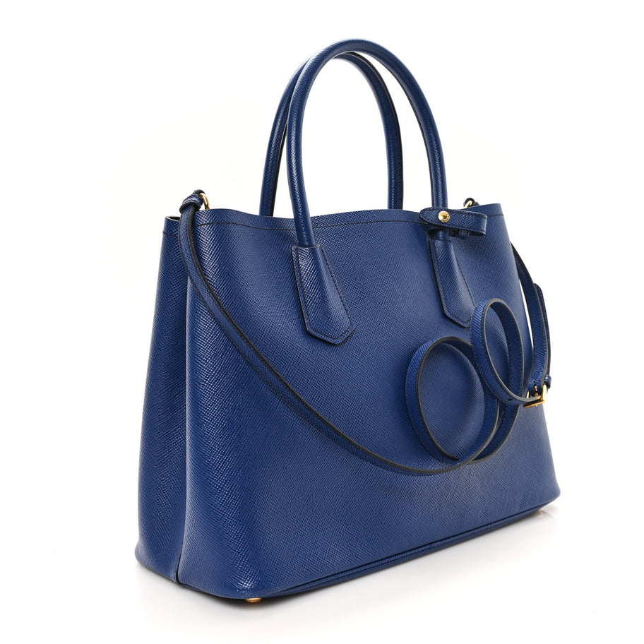 Prada Saffiano Cuir Small Double Bag Inchiostro Image 3