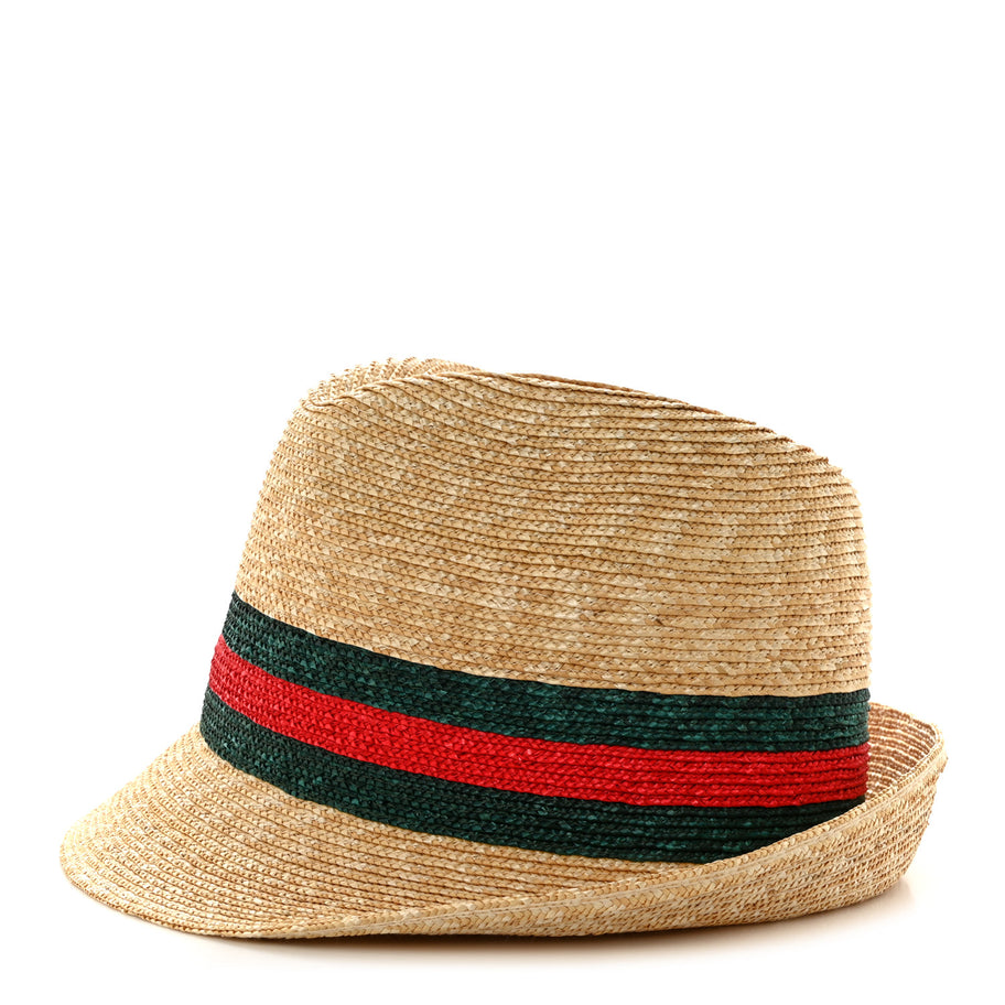 Gucci Abaca Straw Web Fedora Hat XS Image 3