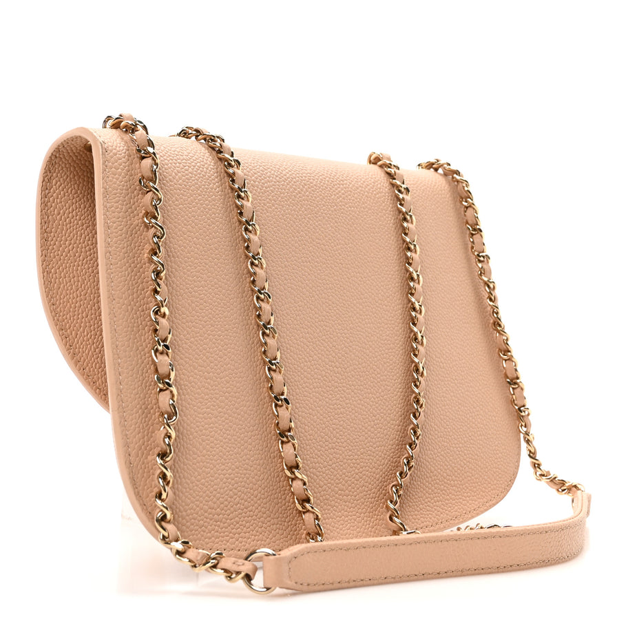 Chanel Caviar Mini Chain Flap Bag Beige Image 3
