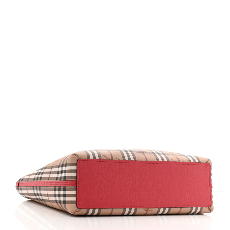 Burberry Haymarket Check Medium Reversible Tote Poppy Red Image 7