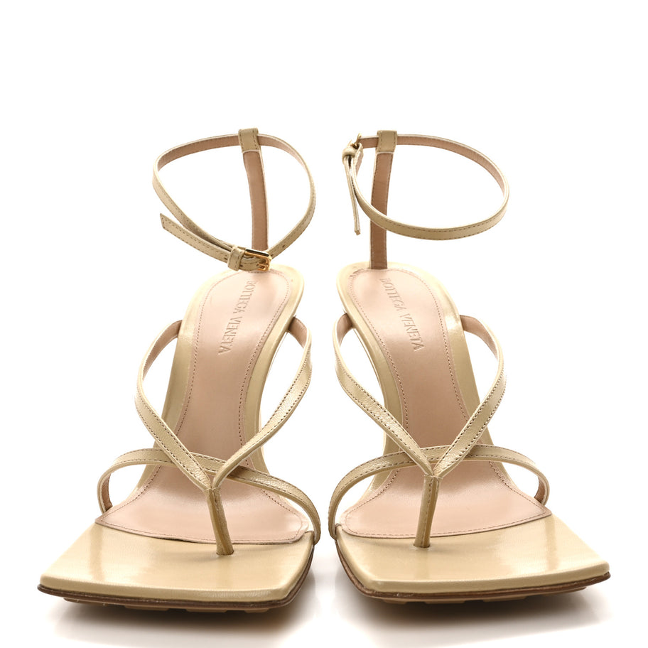 Bottega Veneta Lambskin Stretch Lounge Wedge Sandals 37.5 Cane Sugar Image 3