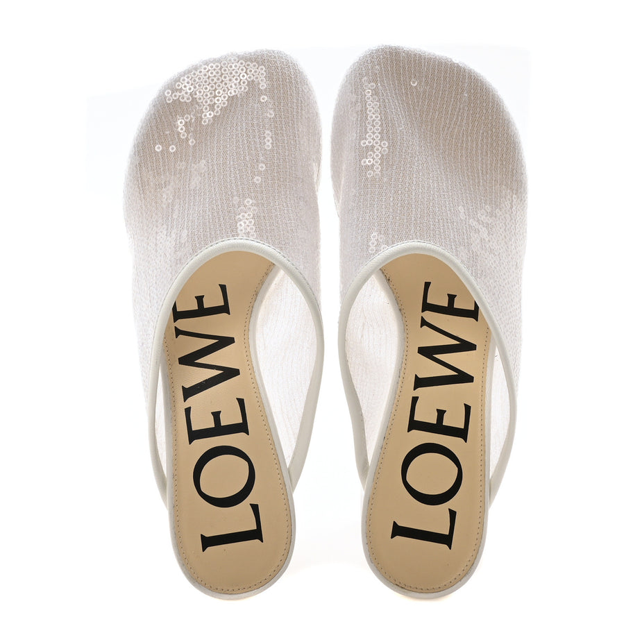Loewe Sequin Toy Mule Pumps 35 Transparent White Image 2