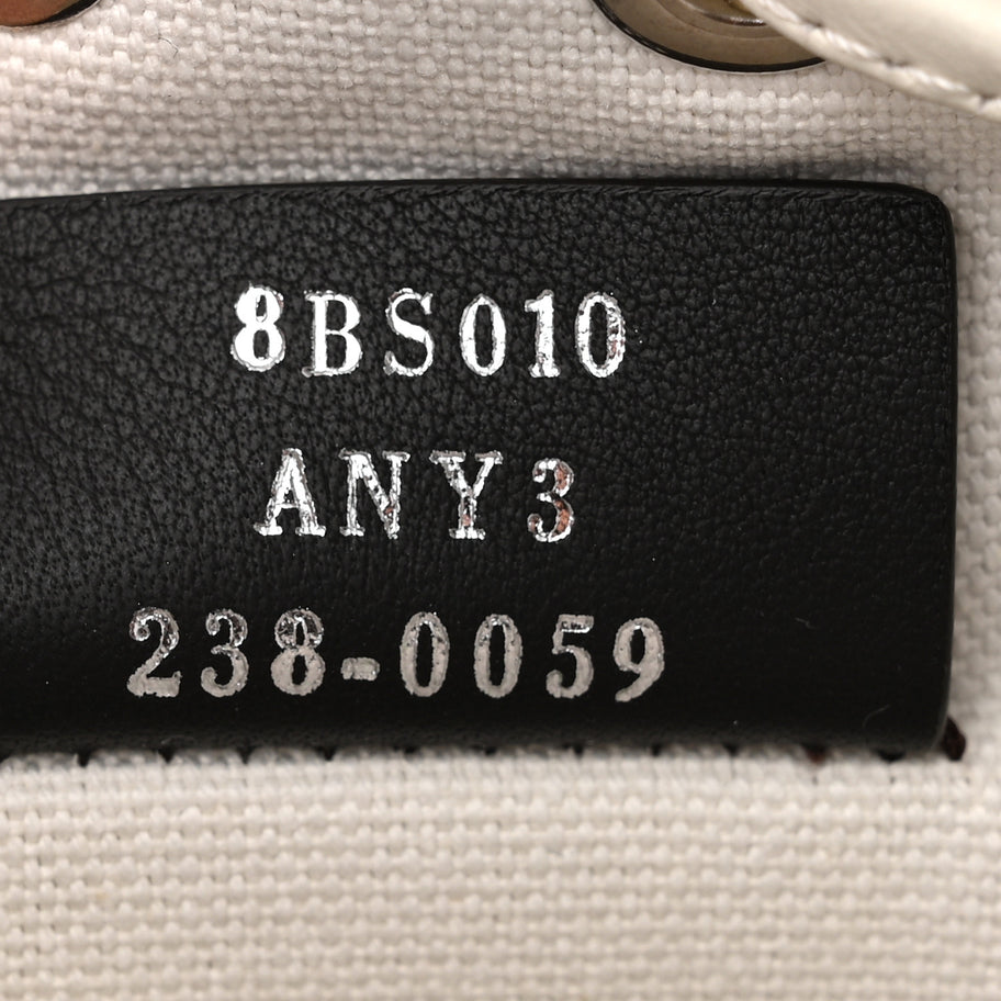 Fendi Canvas Nappa F is FF Embroidered Mini Mon Tresor Bucket Bag White Black Image 7