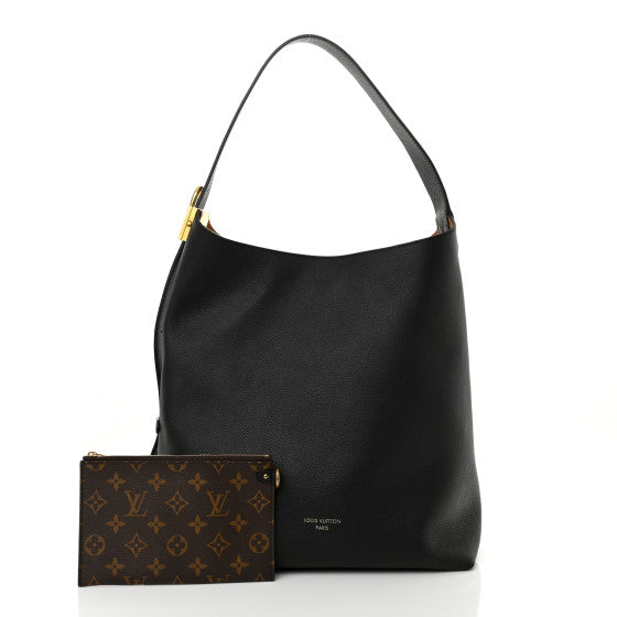  Louis Vuitton Grained Calfskin Low Key Hobo MM Black