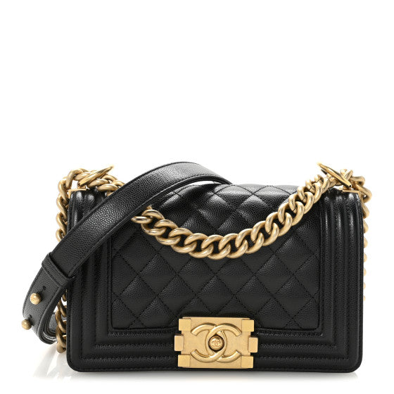  Chanel Caviar Quilted Small Boy Flap Black
