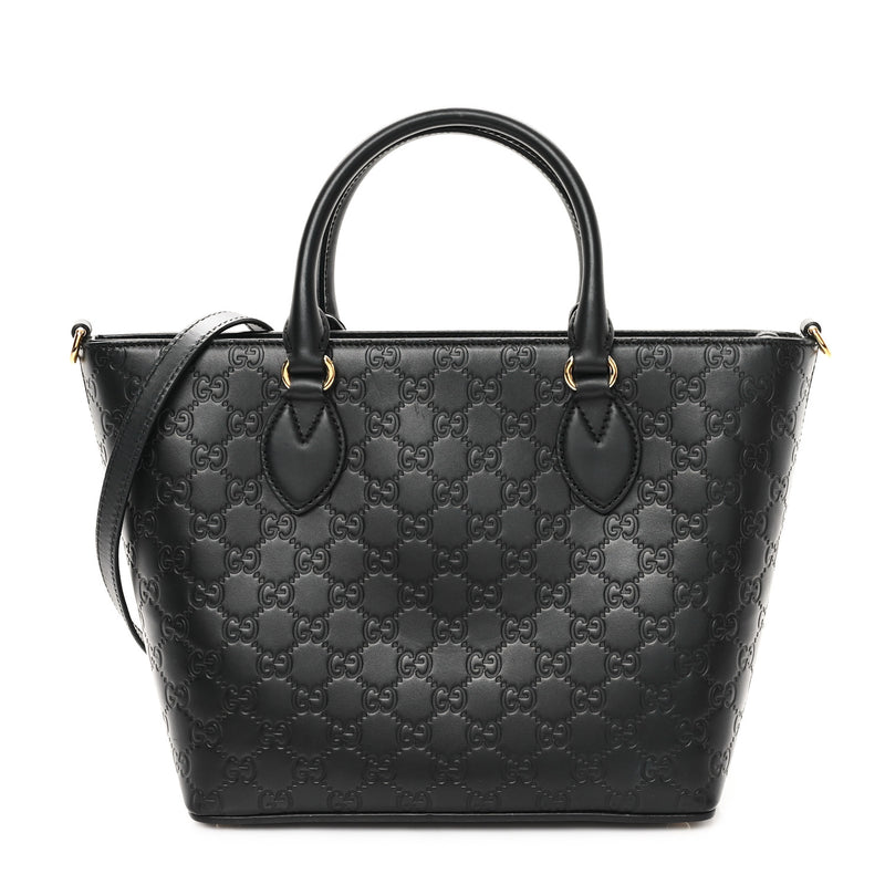  Gucci ssima Small Zippered Bucket Tote Black