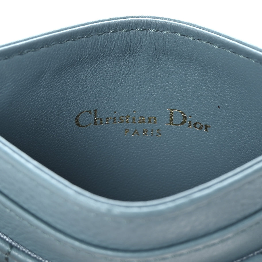 Christian Dior Supple Calfskin Cannage Caro Five-Slot Card Holder Turquoise Image 6