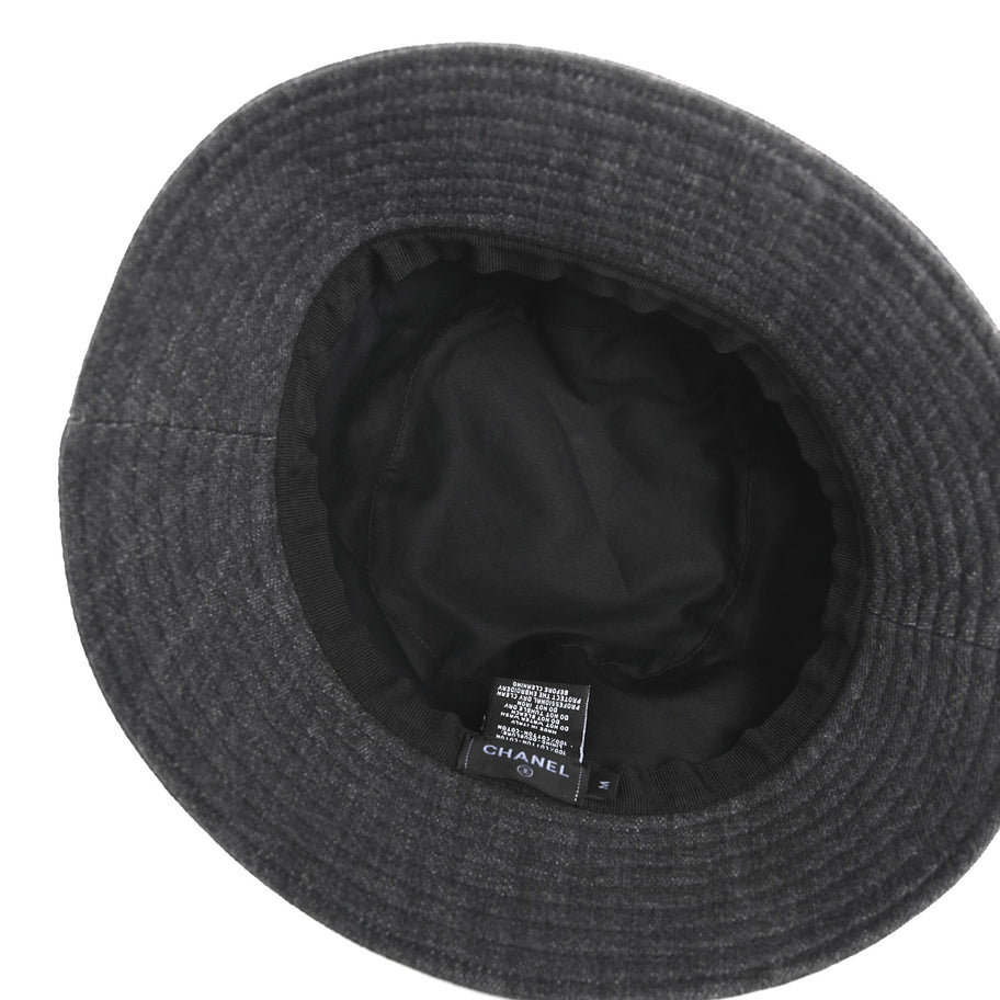 Chanel Denim Sequin Cloche Logo Bucket Hat M Black Image 7