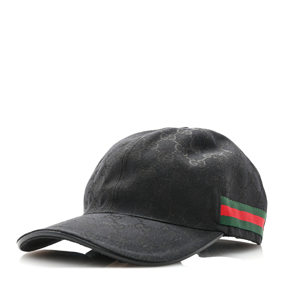 Gucci Monogram Web Baseball Hat XL Black Image 1